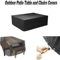Garden Furniture Cover, Garden Protective Cover, Waterproof UV-Resistant Cover, 250 x 200 x 80 cm, 210D Oxford Fabric Cover, with Elastic Drawstring, Black