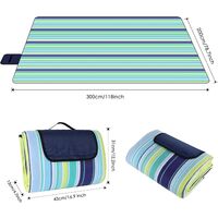 MOVTOTOP XXL 200 x 200 cm Picnic Blanket Waterproof Backing Rug Mat with Handle for Outdoor Beach Camping Hiking Light blue 