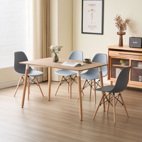 Daisy 120cm Rectangular Dining Table Oak with 4 Grey Chairs