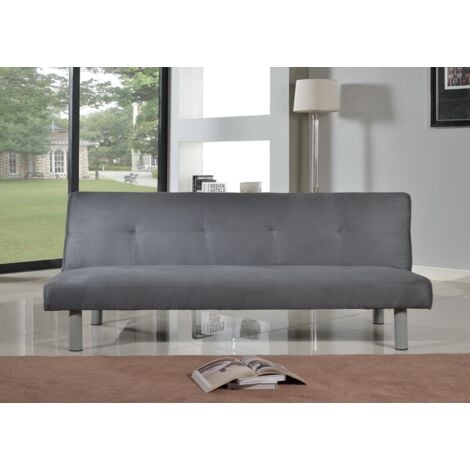 Faux Suede Sofa Bed in Grey
