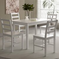 Holcombe 4 seater wooden dining set all white