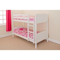 2ft6 Shorty Wooden Bunk Bed in White