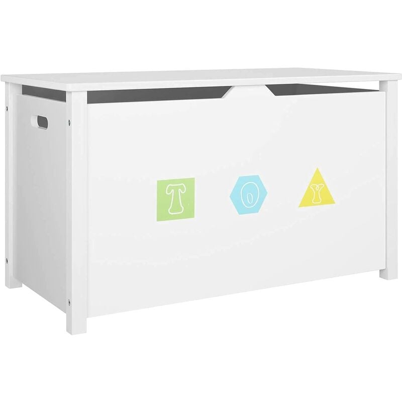 Armario Almacenaje Baúl Almacenaje para Juguetes Libros Madera Organizador Infantil para Juguetes con Tapa Blanco 80x39.8x46cm