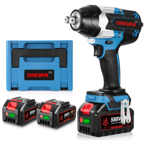 ONEVAN 1800N.M High Torque Brushless Electric Impact Wrench Screwdriver 3Gear Cordless Wrench Power Tools for Makita 18V Battery