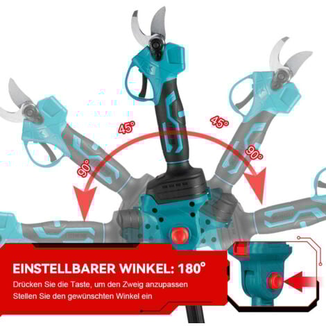 Elektrischer Hochentaster und Teleskopstangen-Kettensägensatz, 2 m verstellbare Teleskopstange + bürstenlose 6-Zoll-Kettensäge + 25-mm-Elektro-Hochentaster, mit 2 Batterie
