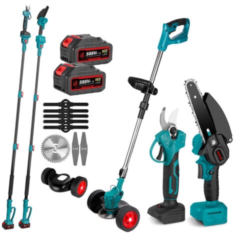 AkkuRasentrimmer 7 zoll + Elektrischer Hochentaster und