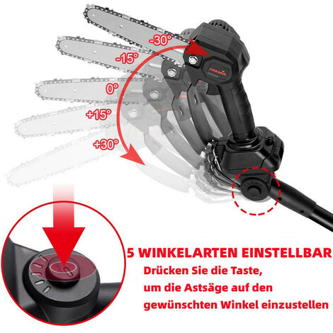 ONEVAN 3500 W elektrische Kettensäge mit Teleskopstange, 2,25 m