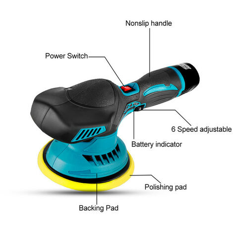 2025 Akku Poliermaschine Auto - 6000 U/min Mit 2x4000mAh Batterien