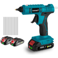 Heißluftgebläse - Ø 11mm Akku Heissklebepistole Klebepistole Bastel Pistole mit 10pcs Klebestiften +2 Batterie+1 Ladegerät
