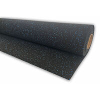 Suelo para gimnasio negro con EPDM azul Sport premium suelo antideslizante gimnasio rollo de pavimento de caucho rollo suelo de caucho gimnasio espesor 4 mm: 1,25 x 5 m 