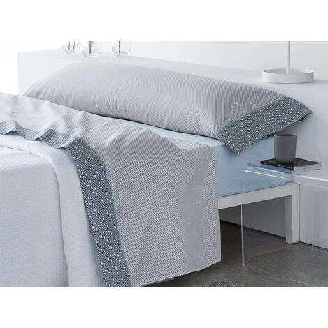 Sábana bajera ajustable lisa Celeste cama 90 cm - 90x190/200 cm