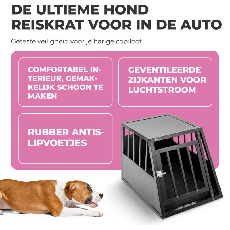 Cage Chien Pliable XXL 94x58x70 Cm – Métal + Roulettes + Plaid Luxueux – Transport & Maison – MaxxPet Gris