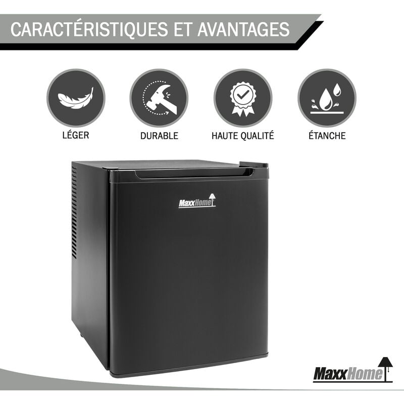 MaxxHome Mini Frigo da Camera 42L - 230 V, Frigo da Tavolo a Una Porta  Adatto a Casa, Ufficio e altre Applicazioni Domestiche (Nero/Vetro)