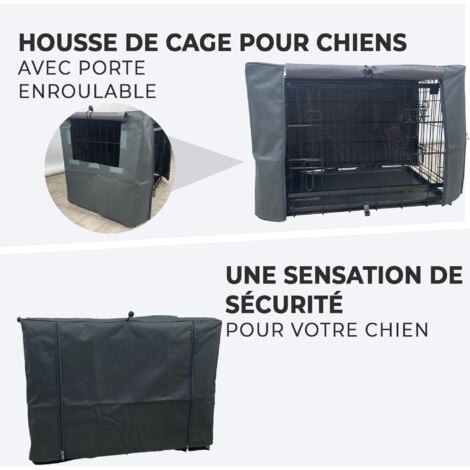 MaxxPet Housse pour Cage à Chiens 122x74x81 cm - Housse de Banc - Housse de Cage à Chiens - Housse de Banc - Noir