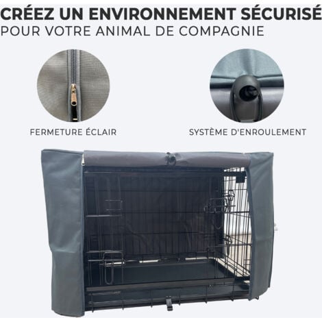 MaxxPet Housse pour Cage à Chiens 122x74x81 cm - Housse de Banc - Housse de Cage à Chiens - Housse de Banc - Noir