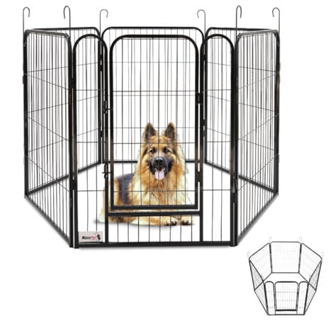 MaxxPet Enclos pour Chien – Parc à Chiot Métal - Enclos Lapin – Pliable avec 6 Panneaux – 78x60 cm - Parc Chat - Clôture pour Intérieur et Extérieur