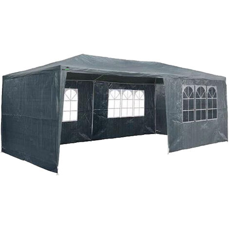 MaxxGarden Tonnelle de Jardin 3x6 m - 18m² - Pavillon - Avec Panneaux Latéraux - Tente de Jardin Rapide à Installer - Tente de Réception - Barnum - Anthracite