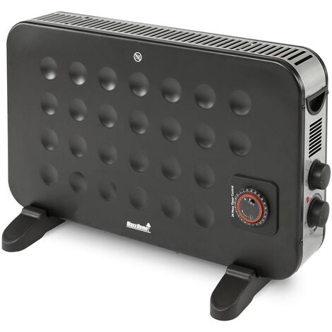 MaxxHome Convecteur mobile - Radiateur Electrique - Chauffage 3 Niveaux de Chaleur - Radiateur d'Apoint - 2000 W - Noir