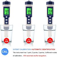 Elektronisches 5-in-1-PH-Messgerät, pH-, TDS- und EC-Salzgehalt- und Temperaturtester für Wasserqualität, LCD-Display und Ablesegenauigkeit, für Trinkwasser, Aquarien, Schwimmbäder usw.