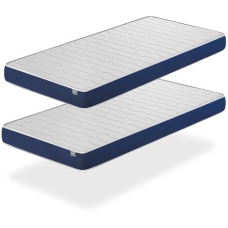 Matelas LOT 2 ERGO CONFORT 90x190 Epaisseur 14 CM Rembourrage super soft Juvenil ideal pour les lits gigognes