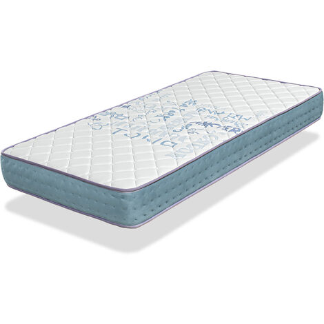 Matelas 90X160 LIT ENFANTS Epaisseur 18 CM KUNIO RESSORTS - Ressorts ensaches, Mousse a memoire, Ergonomique et respirant, ideal pour les lits gigognes et lit cabane