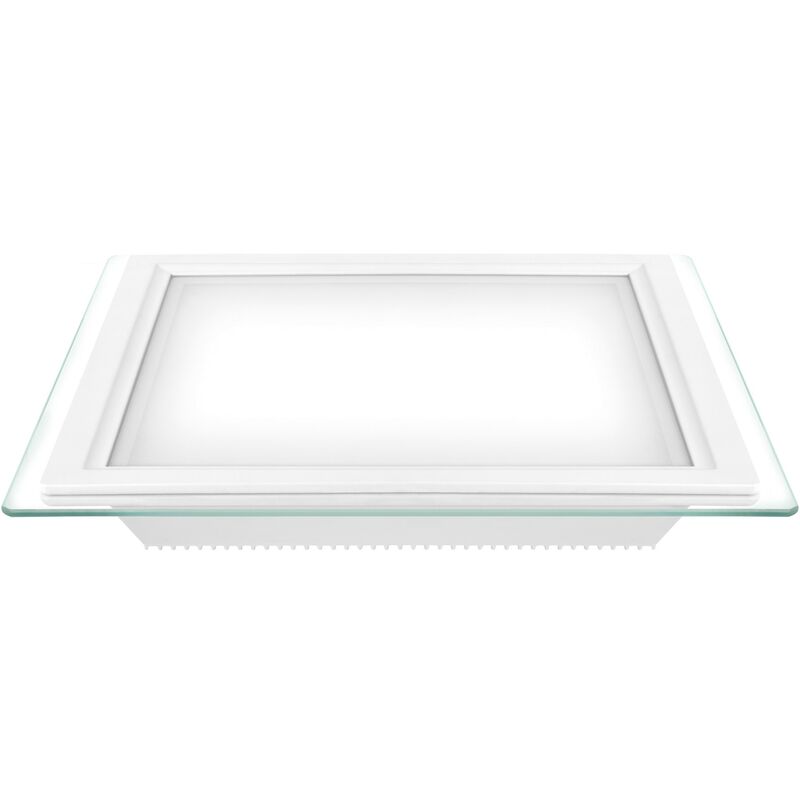 LEDUNI ® Downlight Panel LED Cuadrado 24W 2480LM Color Blanco Frío 6000K Angulo 120 IP40 OPAL Aluminio 300x300x20Hmm Dimension de corte 285mm