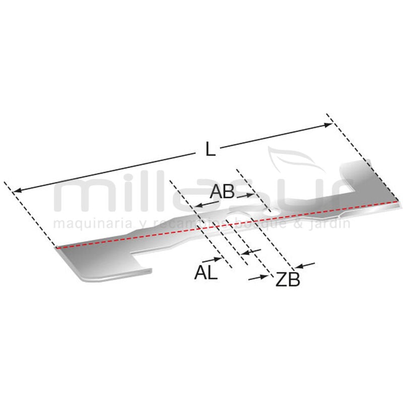 Cuchilla cortacésped 526 mm adaptable a pilote l550 ...