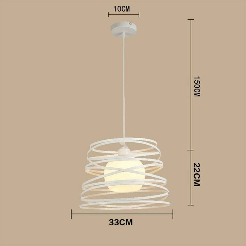 Lampadari a Sospensione Moderno Spirale Luce Pendente Base E27 Per