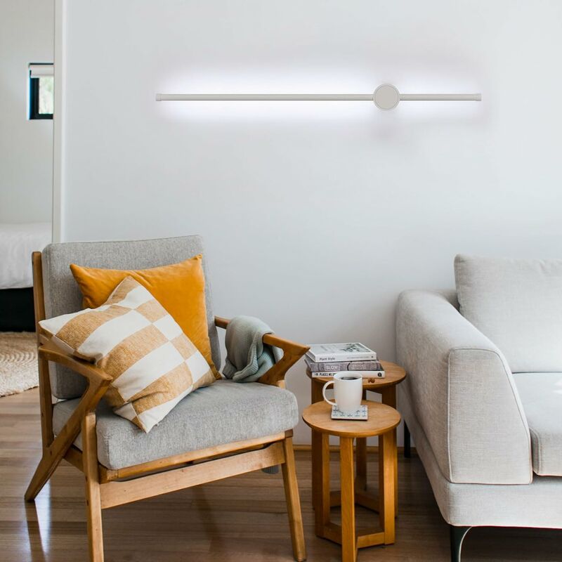 Lampada da terra luce led 20w lume a piantana lineare bianco stile moderno  per salotto soggiorno