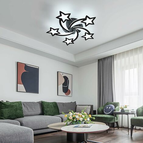 Plafoniera LED Design moderno Bianco Freddo 6000K 60W Forma a stella Lampada  a Soffitto Per soggiorno