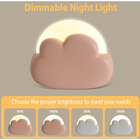 Luce notturna per bambini con funzione di oscuramento a pulsante, luce  notturna a LED ricaricabile, lampada da comodino con 4 modalità (Confezione  da