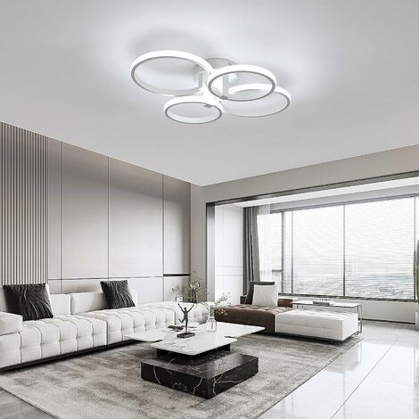 Plafoniera LED Design moderno Bianco Freddo 6000K Anello Lampada a Soffitto Per soggiorno, camera da letto, sala da pranzo, ufficio Bianco