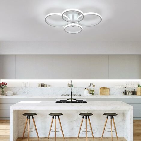 Plafoniera LED Design moderno Bianco Freddo 6000K Anello Lampada a Soffitto Per soggiorno, camera da letto, sala da pranzo, ufficio Bianco