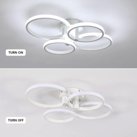 Plafoniera LED Design moderno Bianco Freddo 6000K Anello Lampada a Soffitto Per soggiorno, camera da letto, sala da pranzo, ufficio Bianco
