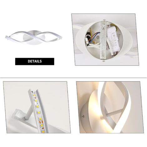 Mckalen Applique da Parete Interno LED, 16W 1800LM Lampada da Parete Moderno in Acrilica, Bianca Lampada LED da Muro per Camera da Letto Bagno Soggiorno Scale Corridoio, Luce Bianca Calda 3000K