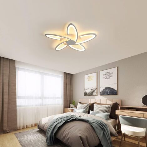 GOECO Plafoniera Led Moderna Dimmerabile con Telecomando 30W Bianco Acrilico Design a Petalo Lampada Soffitto Moderna 3000K-6500K Plafoniera Led per Camera da Letto, Soggiorno, Sala, Pranzo, Corridoio