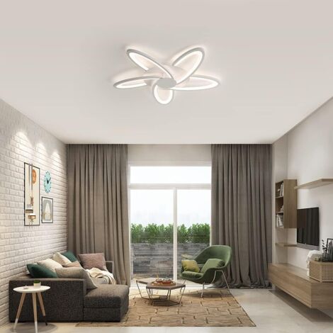 GOECO Plafoniera Led Moderna Dimmerabile con Telecomando 30W Bianco Acrilico Design a Petalo Lampada Soffitto Moderna 3000K-6500K Plafoniera Led per Camera da Letto, Soggiorno, Sala, Pranzo, Corridoio