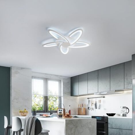 GOECO Plafoniera Led Moderna Dimmerabile con Telecomando 30W Bianco Acrilico Design a Petalo Lampada Soffitto Moderna 3000K-6500K Plafoniera Led per Camera da Letto, Soggiorno, Sala, Pranzo, Corridoio
