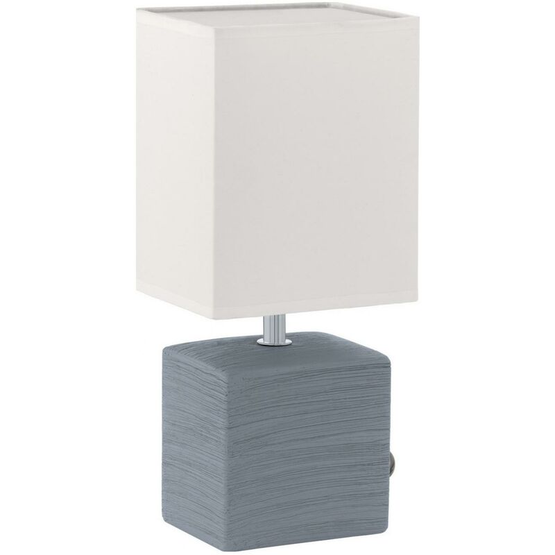 Eglo Sobremesa Mataro e14 40 watts gris 13 x 53 cm de 40w forma 30×13 dormitorio oficina y zona trabajo. estilo moderno diseño