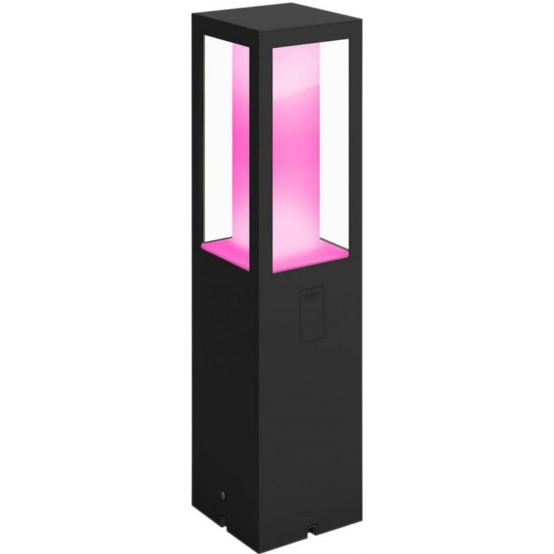 Baliza luminosa Philips Impress 16W Forma Cúbica 40×10 cm. Pedestal para exterior. LED Integrado Blanco/Multicolor. Alimentación directa de red eléctrica Terraza y jardín. Estilo sofisticado y diseño