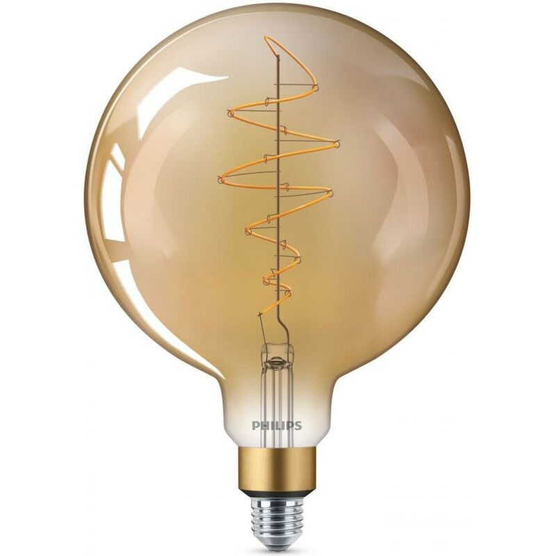 Philips Bombilla Led cristal 40w e27 globo gigante efecto llama luz blanca regulable giant vintage filament ballerina 6 5 equivalente claire comp. classic 6.5w 2000k muy 29×23