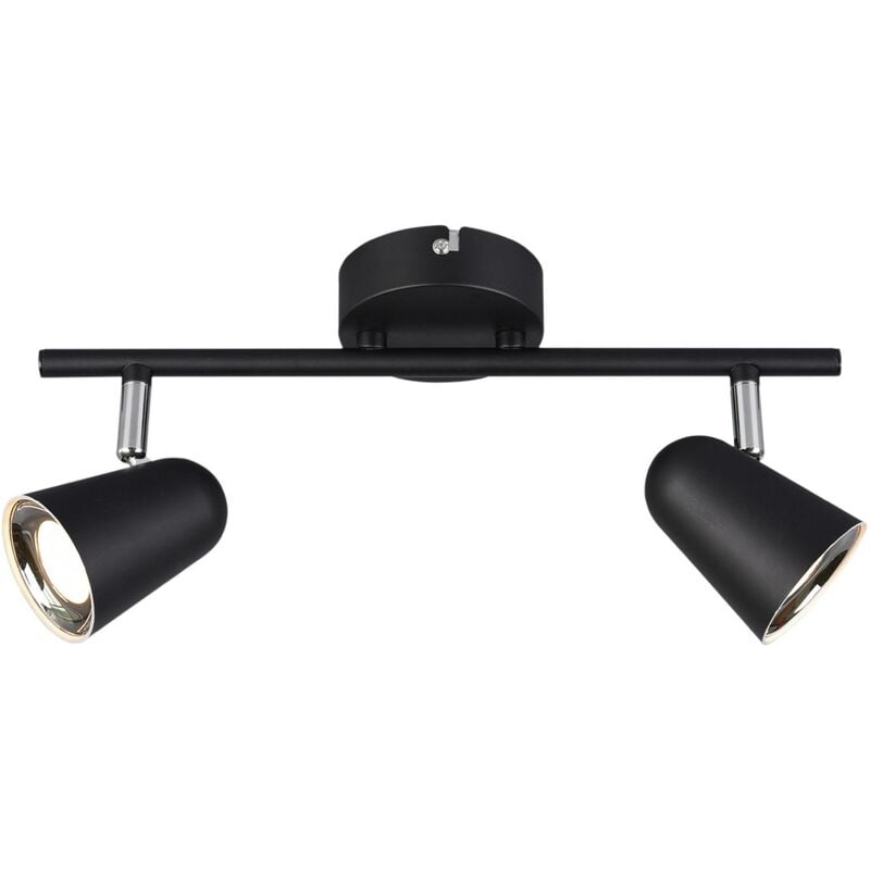 Foco para interior Reality Toulouse 3.5W 3000K Luz cálida. 34×17 cm. LED integrado. Montaje en techo y pared Salón y dormitorio. Estilo moderno. Plástico y policarbonato. Color negro