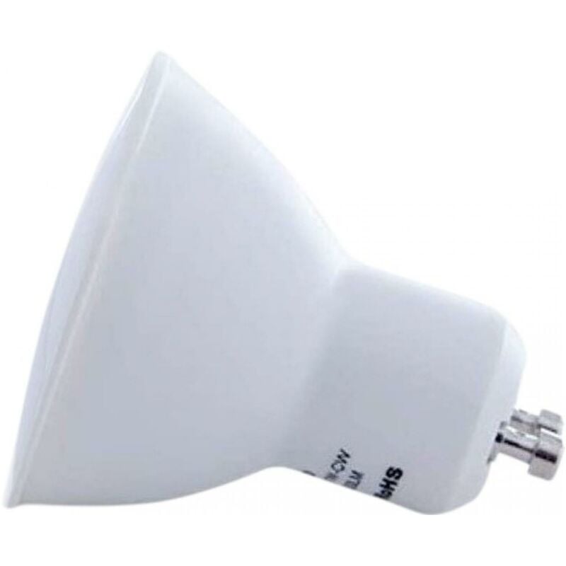 Bombilla LED 5W GU10 LED 6000K Luz fría. Ø 5 cm. Alto brillo Aluminio y policarbonato. Color blanco