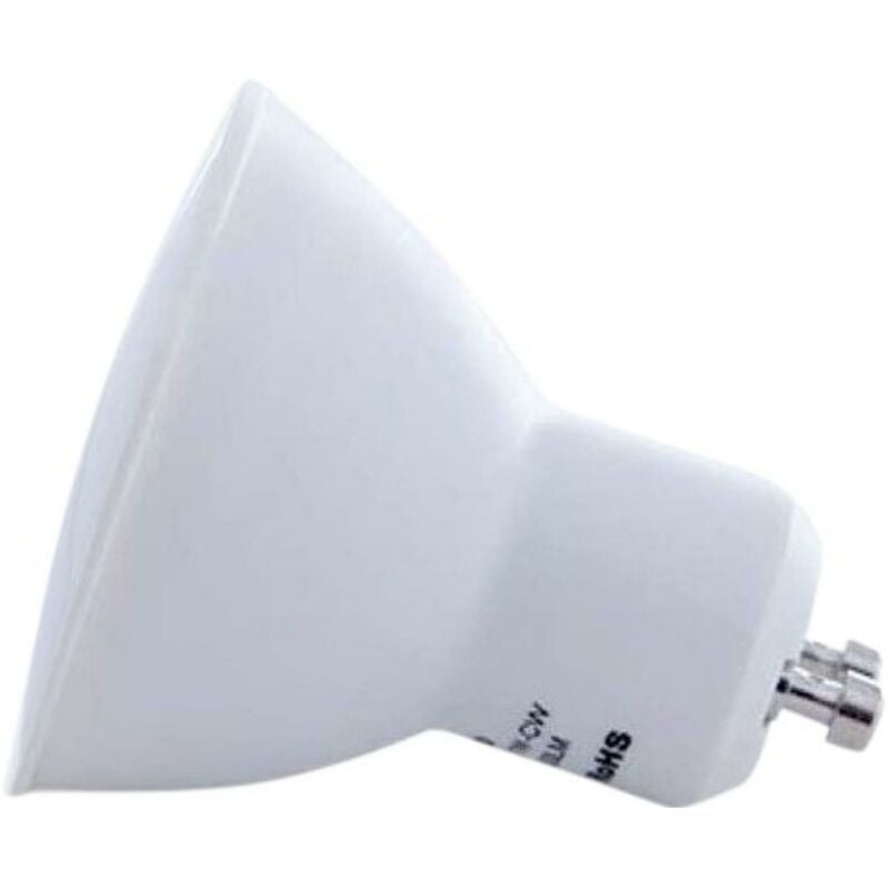 Bombilla LED 7W GU10 LED 6000K Luz fría. Ø 5 cm. Alto brillo Aluminio y policarbonato. Color blanco