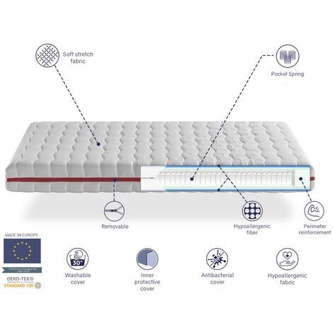 Materasso a molle insacchettate 30 cm 80X180 NIRVANA