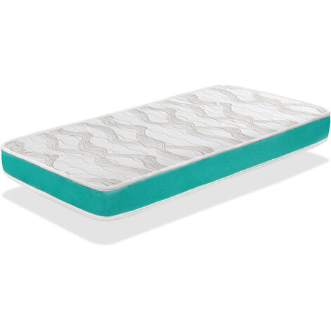 Materasso Lettino Bambino 70X140 MILU VERT- ALTO 14 CM - Nucleo traforato e traspirante