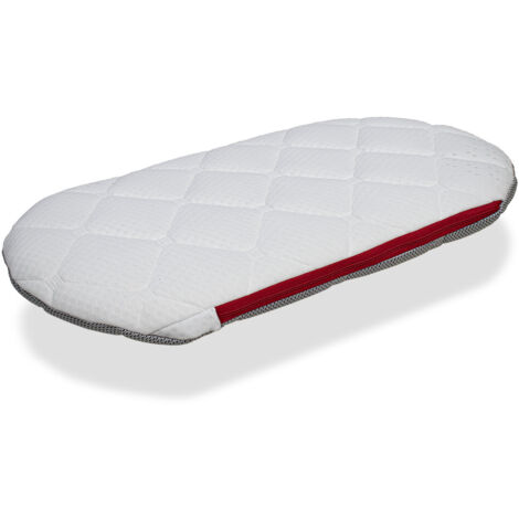 Stubenwagen Matratze 75x40 Viskoelastisch Höhe 3 CM 2 in 1: Matratze für Kinderwagen, Babywanne, Wiege + Matratzenschoner - Herausnehmbar, Perforierter Schaumstoffkern und Atmungsaktiv