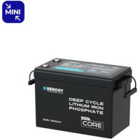 Renogy Batterie Lithium 12V 200Ah Core Mini – Batterie LiFePO4 à décharge profonde de taille compacte pour camping-car, bateau et systèmes solaires