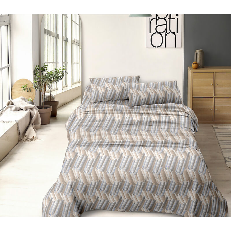 WOLTU Copriletto Trapuntato Coperta Letto Singolo Trapunta Autunnale Reversibile in Morbida Microfibra Grigio Scuro + Crema 170x210 cm