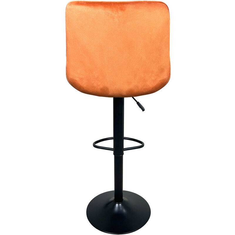 Sgabello Mobile Con Ruote Girevoli 360° – Seduta In Ecopelle, Arancione, Diametro 26 Cm, Altezza 23 Cm, Carico 136 Kg